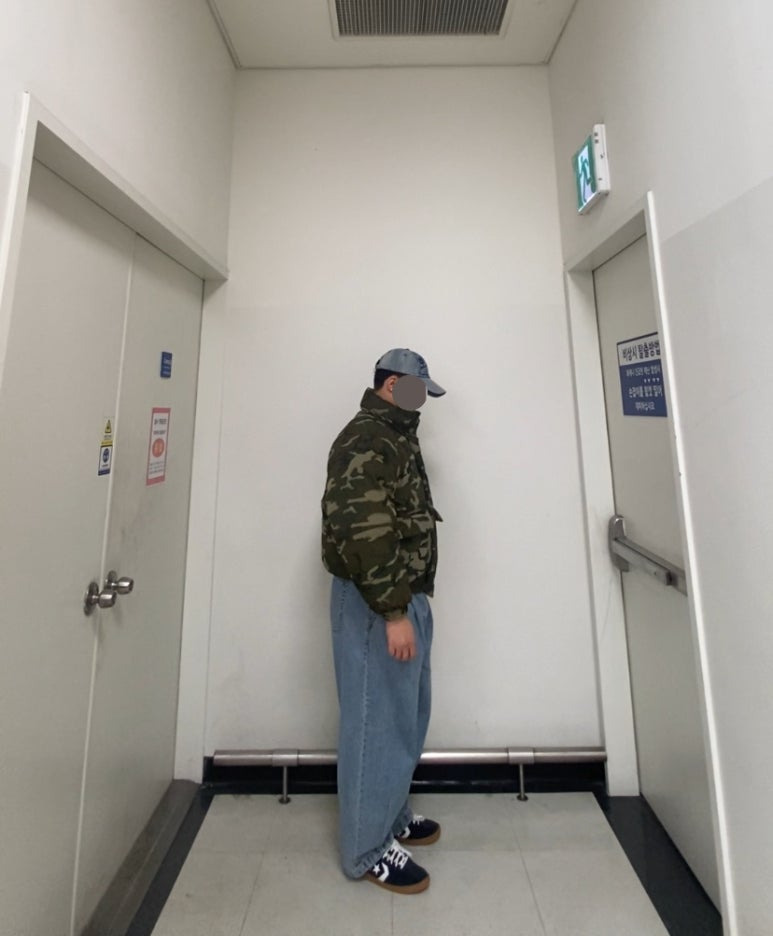 데일리룩('26.1.19.)엑스톤즈 크라운 워싱 데님 볼캡 , 파르티멘토 카모패딩 카모점퍼 밀리터리패딩, 무신사스탠다드 벌룬 팬츠, 컨버스 올스타 클래식 트레이너 옥스 스웨이드