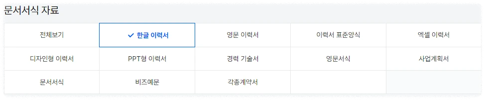 이력서 양식 무료다운로드(잡코리아) 안내