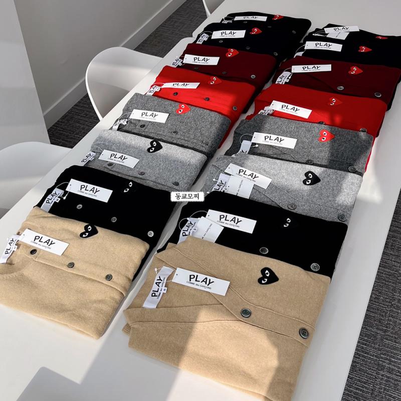 (국내당일발송)꼼데가르송 블랙 레드 와펜 가디건 / 여성 남성용