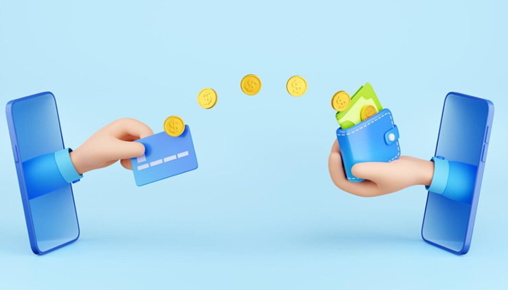 돈이 오가는 이미지