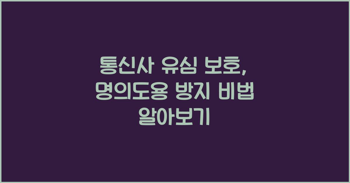 통신사 유심 보호