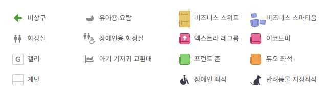 아시아나항공 보잉 B777 기본정보, 좌석배치도, 좌석 간격