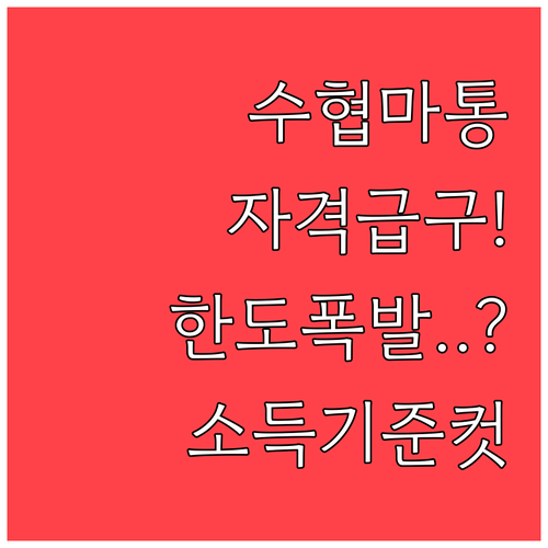 수협은행 마이너스통장 대출 자격 소득..