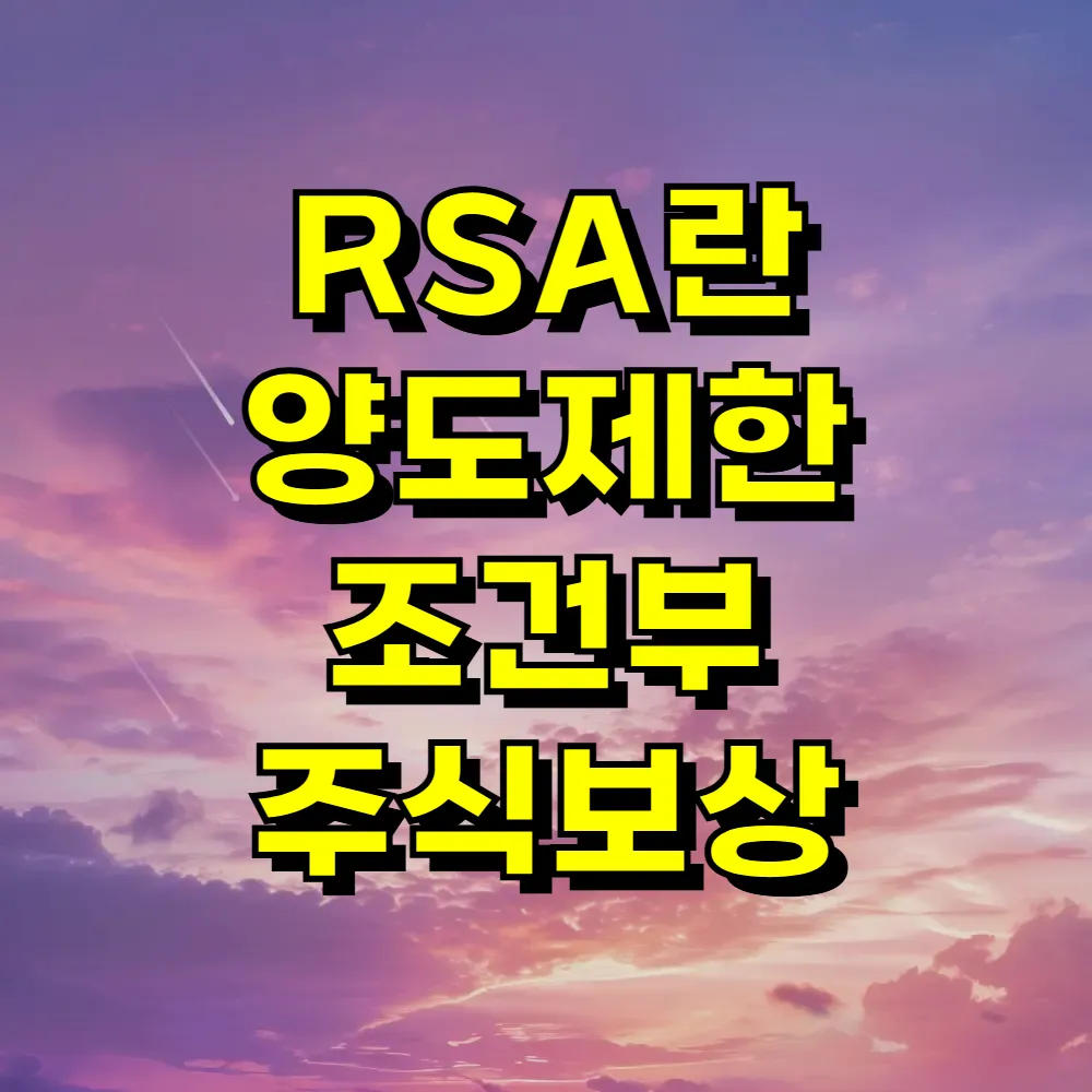 RSA란 양도제한 조건부 주식보상