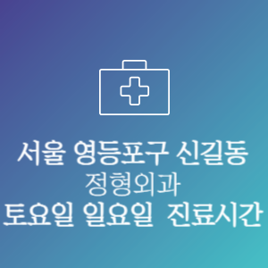 서울 영등포구 신길동 정형외과 주말 토요일 일요일 문여는 병원 진료시간