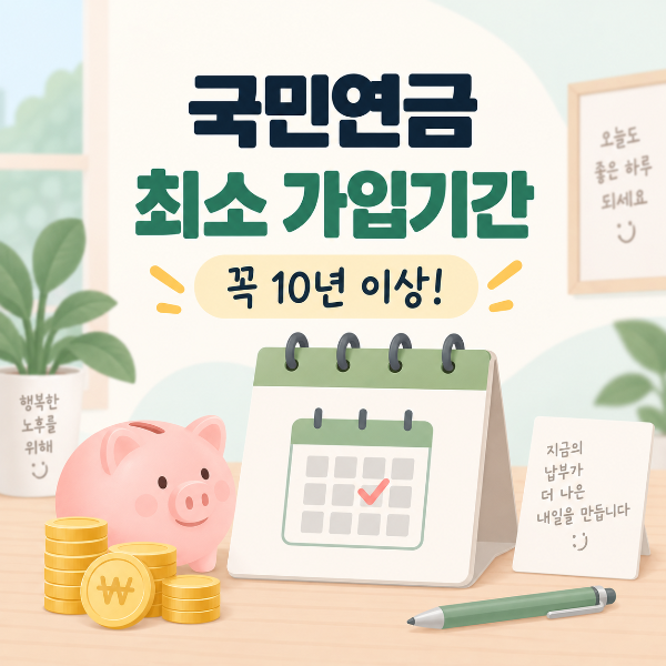 국민연금 최소 가입기간 안내