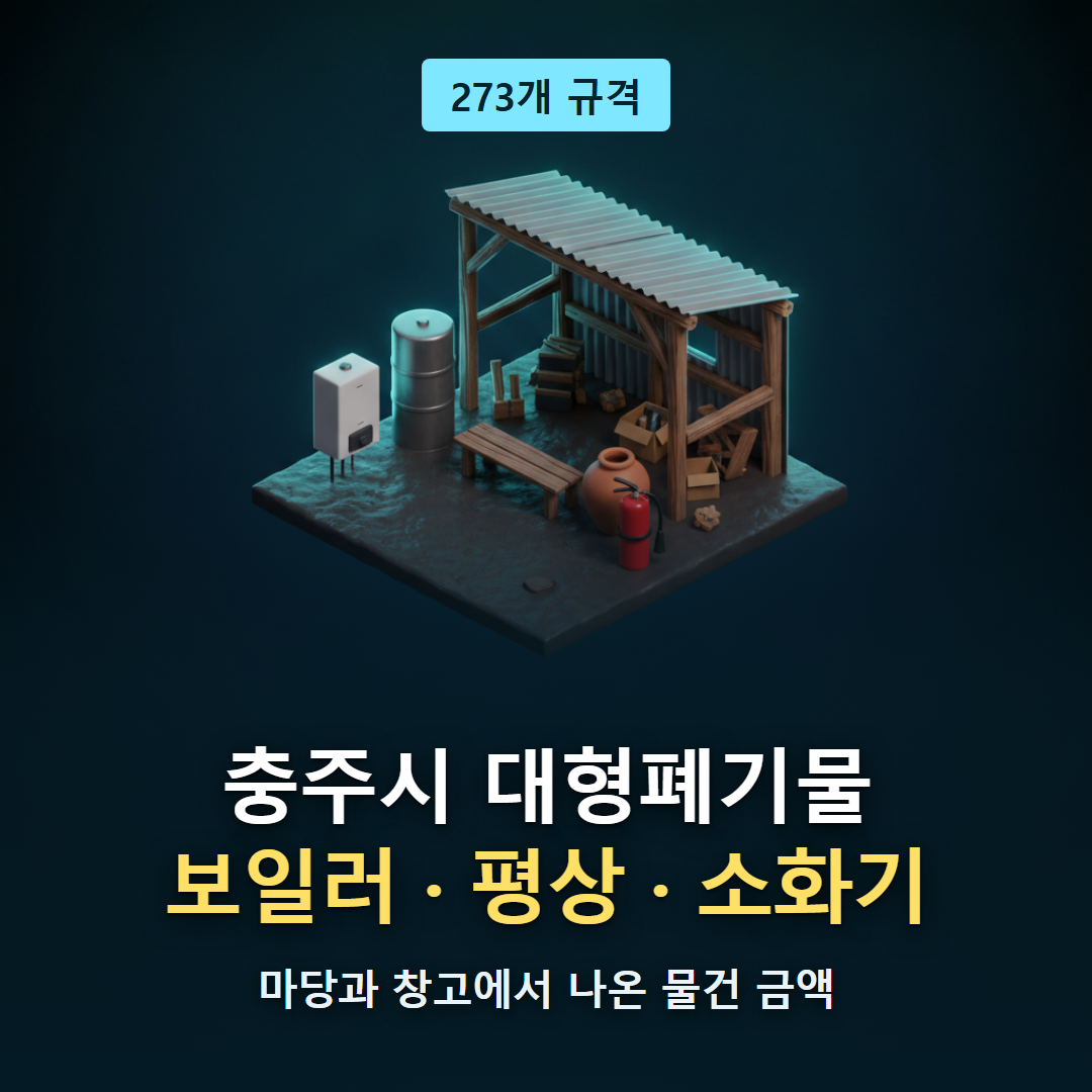 충주시 대형폐기물 티스토리 대표 이미지 - 보일러&middot;평상&middot;소화기처럼 마당과 창고에서 나온 물건의 수수료