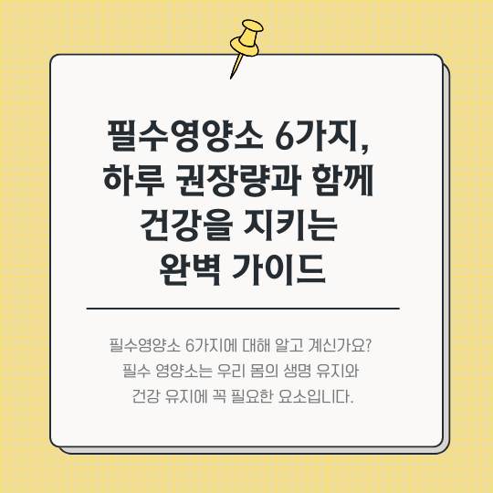 필수영양소-6가지