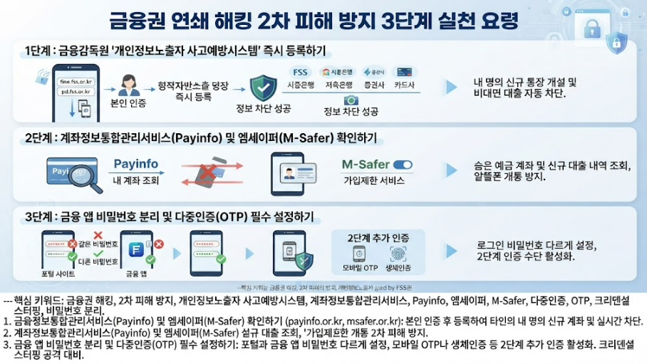 금융권 연쇄 해킹 2차 피해 방지 3단계 실천 요령