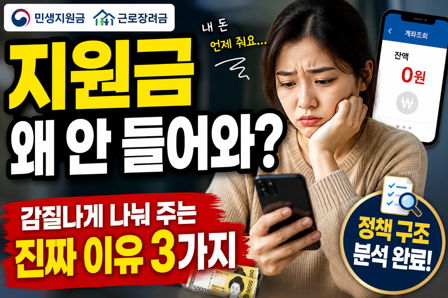 지원금 왜 안 들어오는지 설명하는 분할 지급 구조 썸네일 이미지