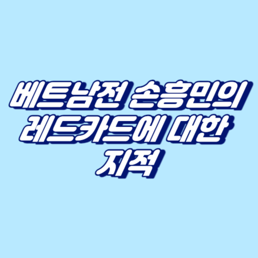 베트남전 손흥민의 레드카드에 대한 지적
