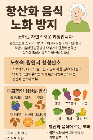 항산화 음식과 노화 방지관련