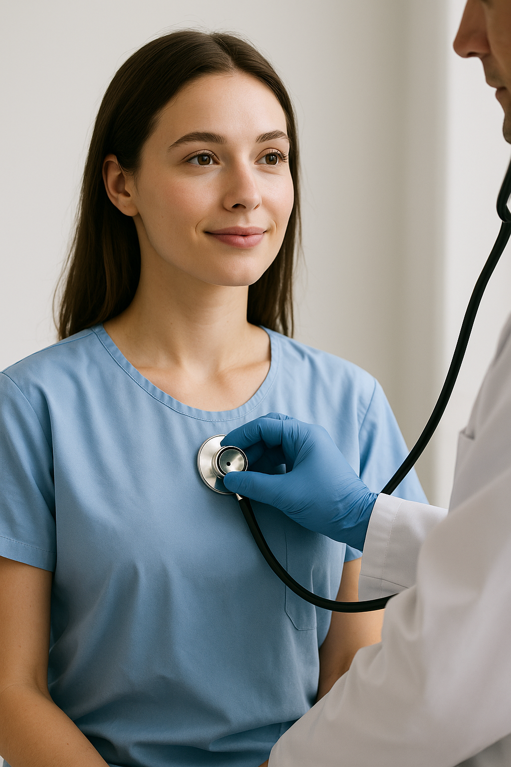 건강검진 받는 아가씨