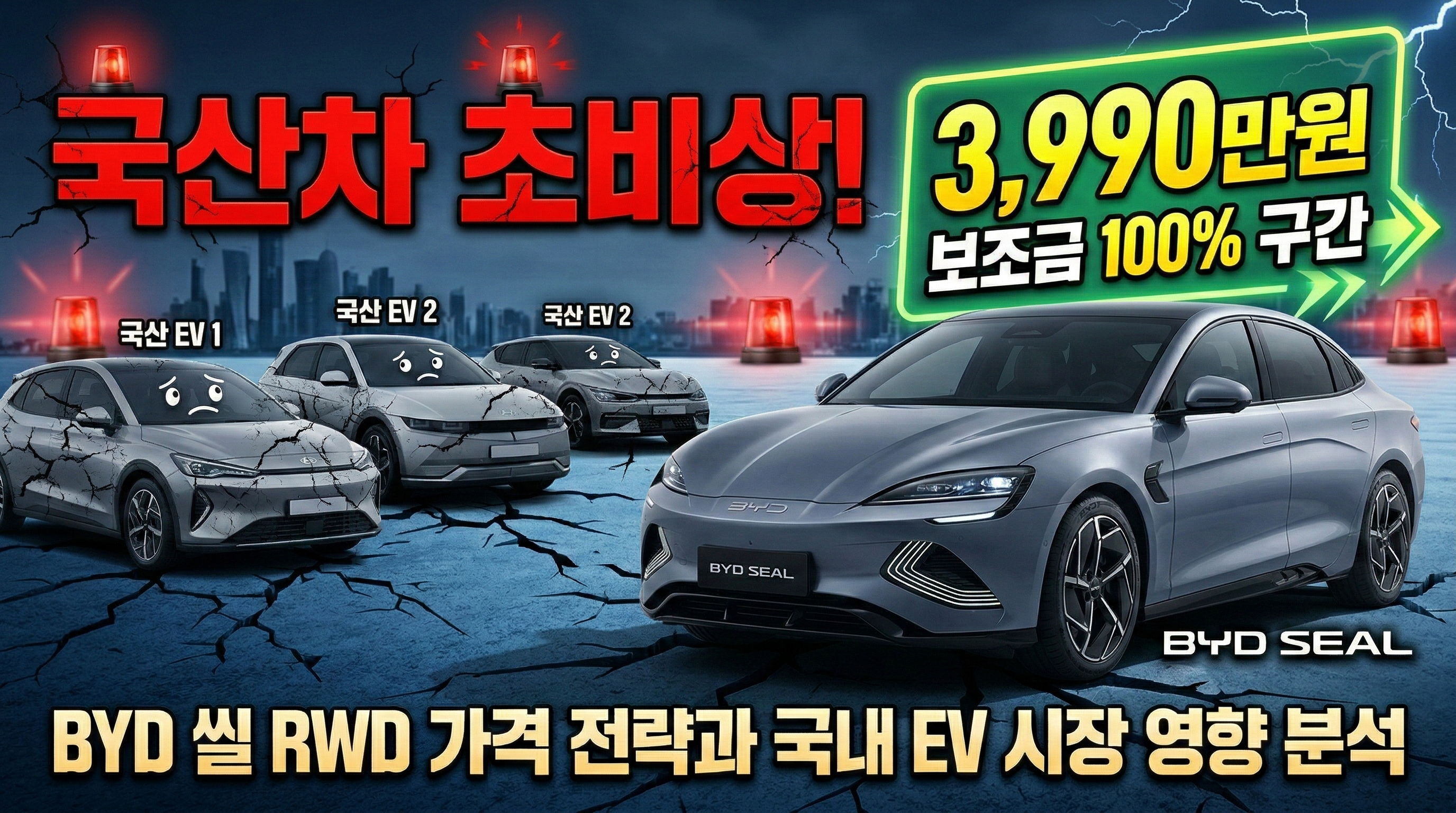 BYD 씰 RWD 보조금 100% 3,990만원 (가격 전략과 국내 EV 시장 영향)