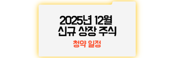 2025년 12월 신규 상장 주식