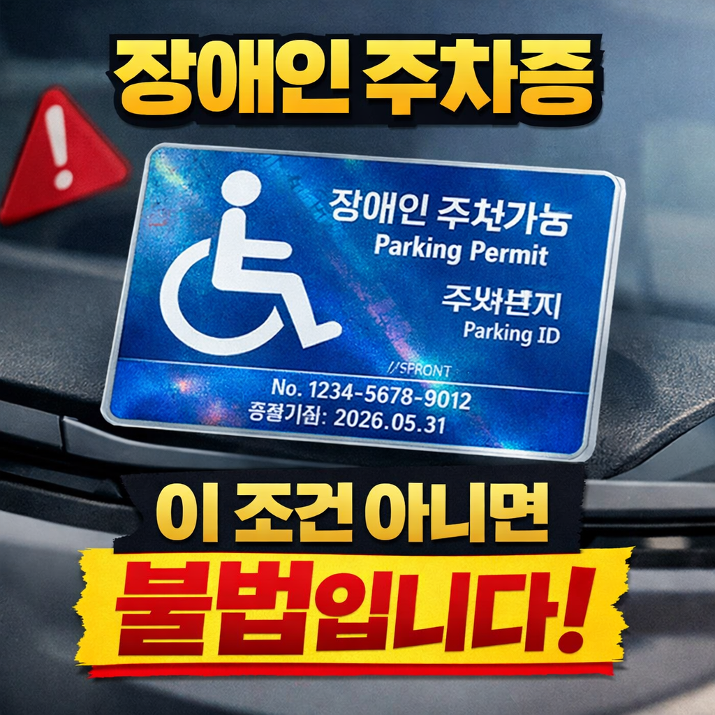 장애인 주차증, 이 조건 아니면 불법입니다