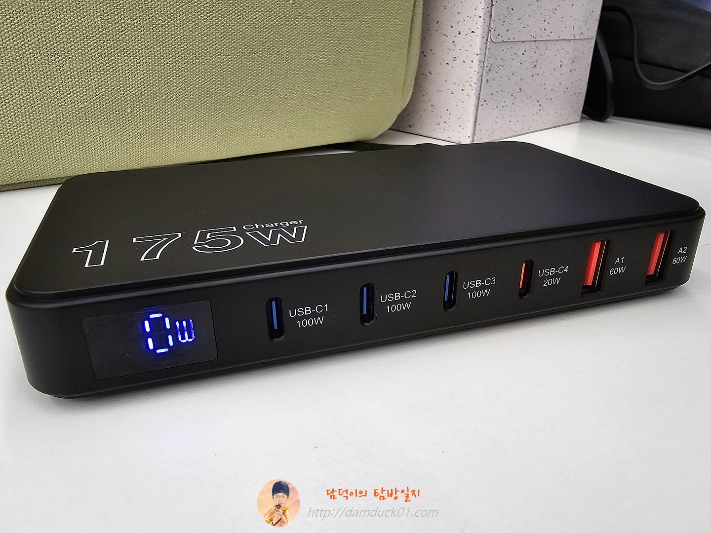 맥북 삼성 아이폰용 Ueetop 175W GaN USB C 충전기 LED 디스플레이 6포트 데스크탑 충전기 타입 C PD 100W PPS 45W 고속 충전