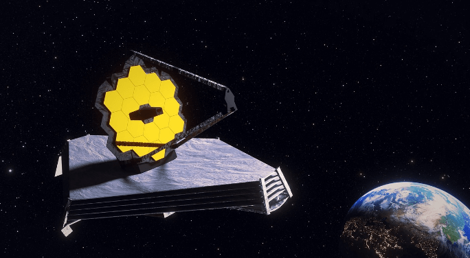 제임스 웹 우주 망원경 모습입니다.