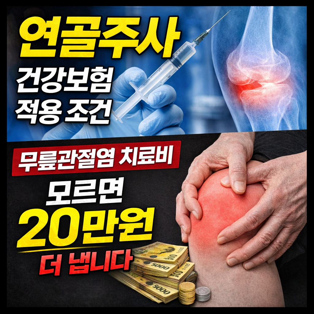 연골주사 건강보험 적용 조건 ｜무릎관절염 치료비 모르면 20만원 더 냅니다