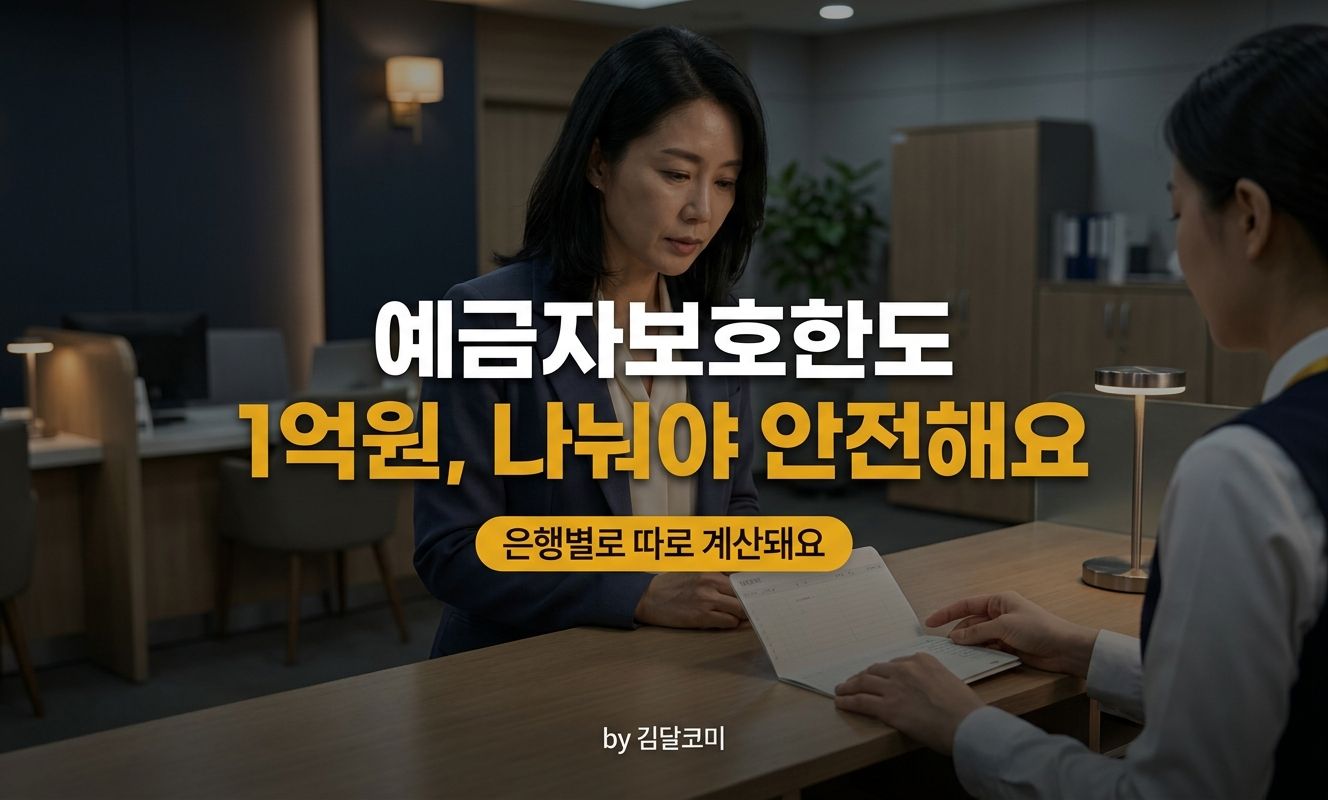 은행 창구에서 통장을 확인하는 사람