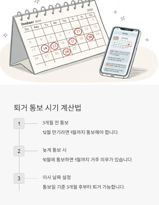 퇴거 통보 시기 계산법