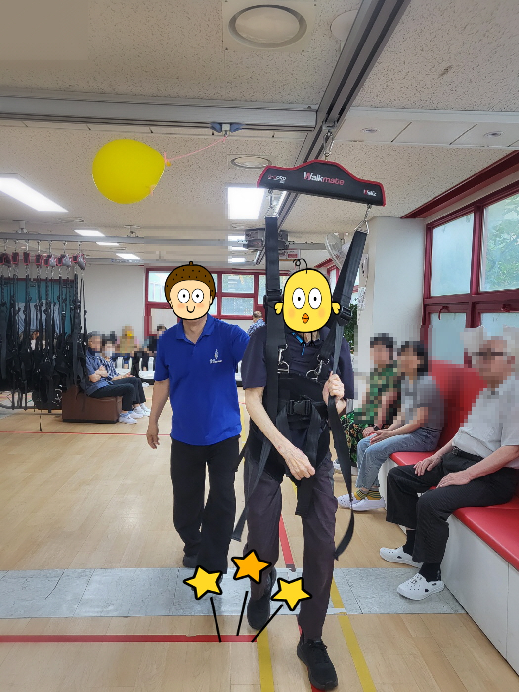 주간 보호센타 내 워크메이트 운동중인 모습