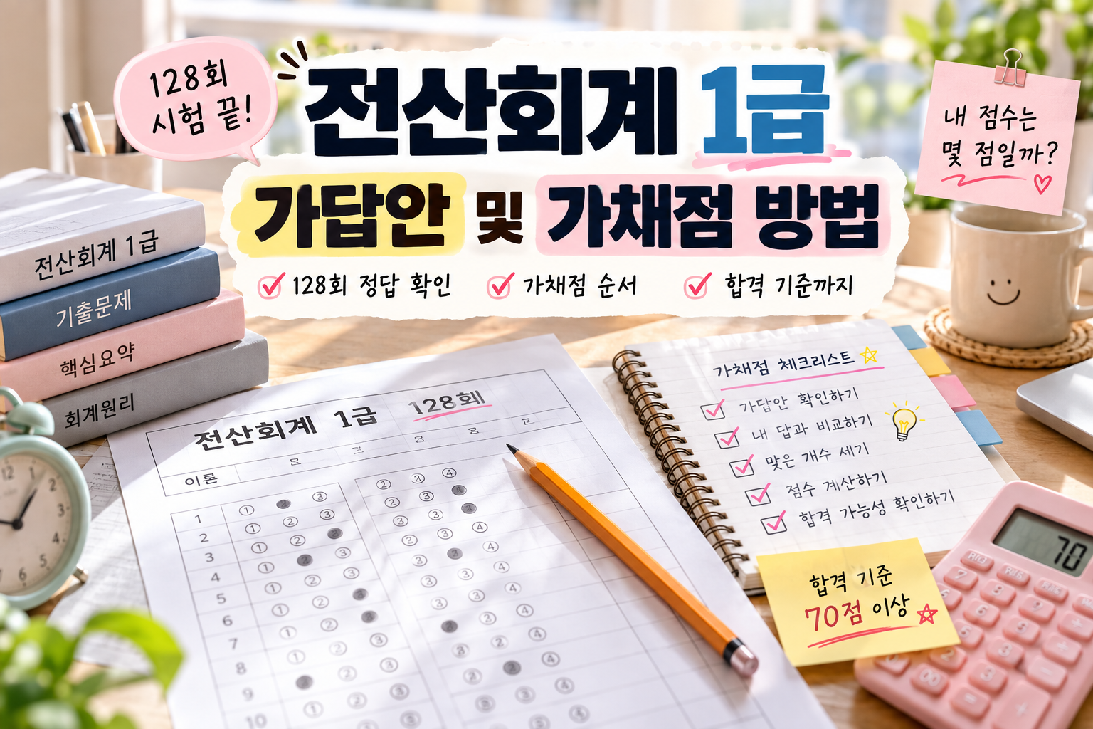 전산회계 1급 128회 가답안 정답 확인과 가채점 방법