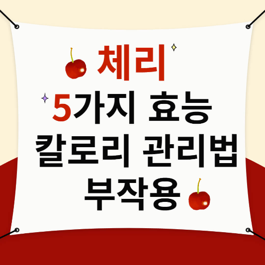 체리 효능, 칼로리, 관리법, 부작용