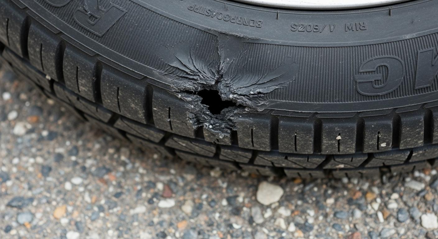 자동차 타이어 손상