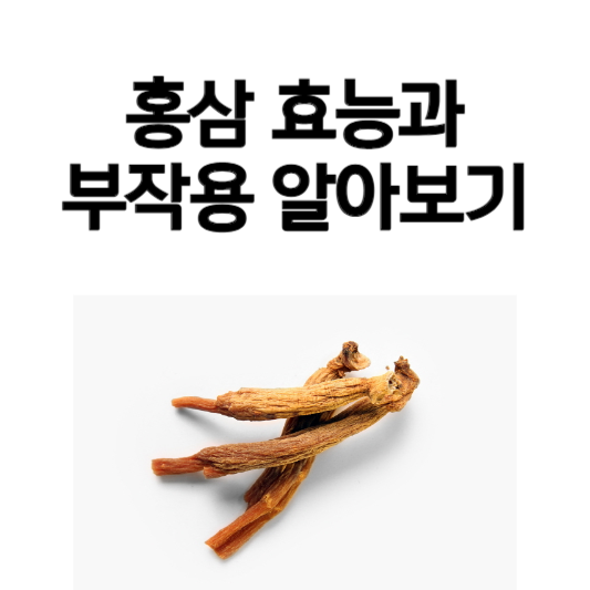 홍삼 효능과 부작용