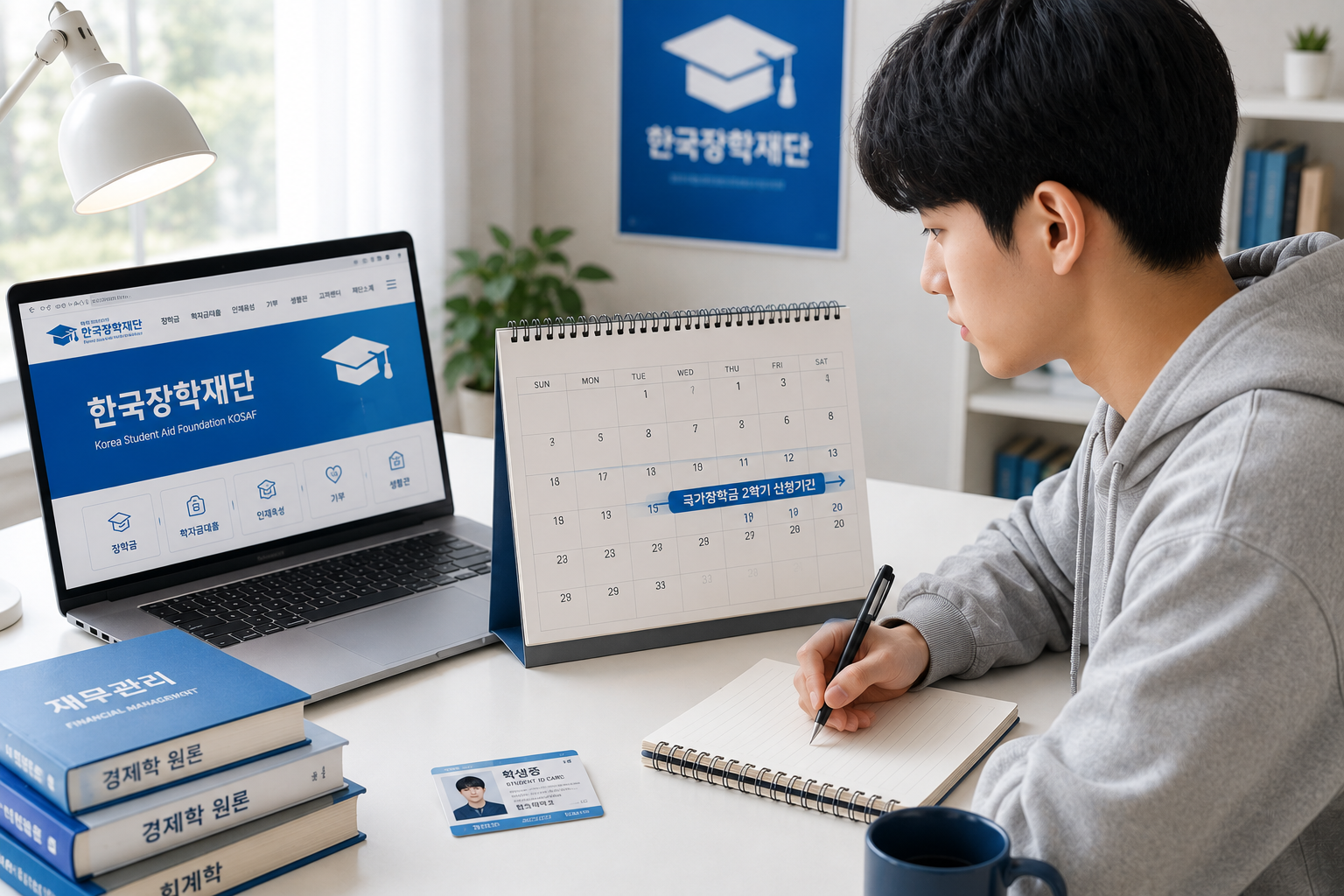 국가장학금 2학기 신청기간을 확인하는 대학생