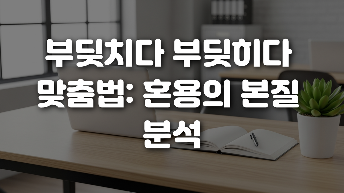 부딪치다 부딪히다 맞춤법 혼용의 본질 분석
