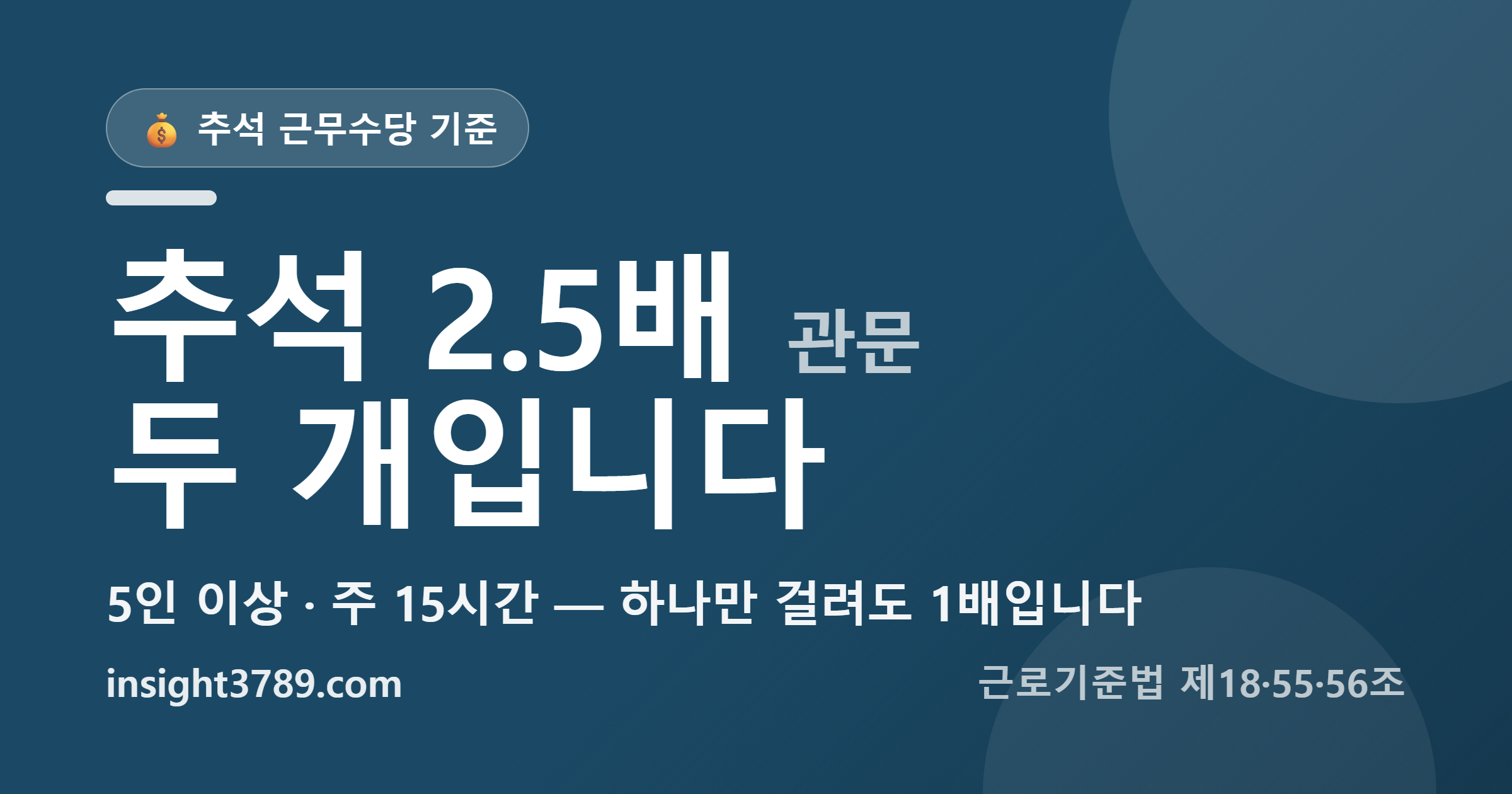 추석에 일하면 2.5배? 조건 두 개를 못 넘기면 1배입니다 &mdash; 단기 알바가 특히 걸립니다