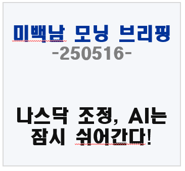 25.5.16일 브리핑, 나스닥 조정, AI는 잠시 쉬어간다!