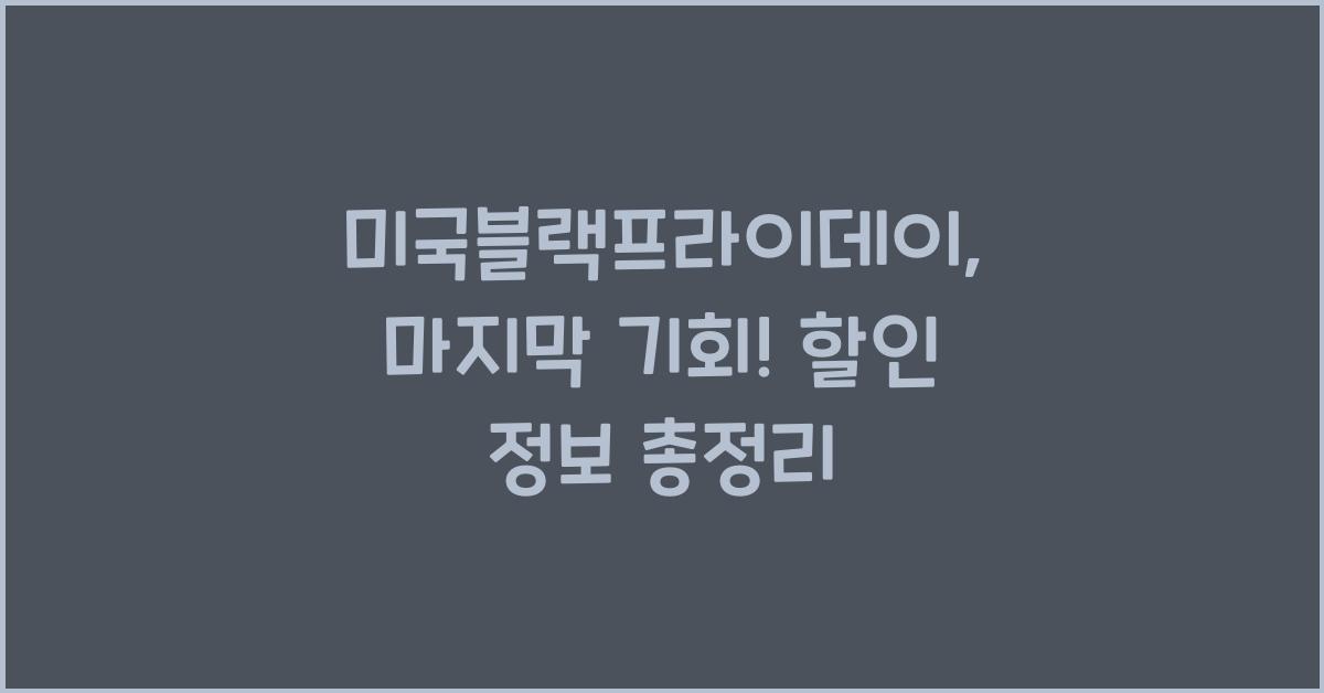 미국블랙프라이데이