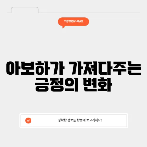 아보하가 가져다주는 긍정의 변화