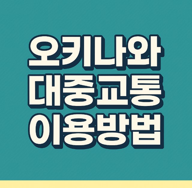 오키나와 대중교통 안내 썸네일 이미지, 한국어 텍스트 포함