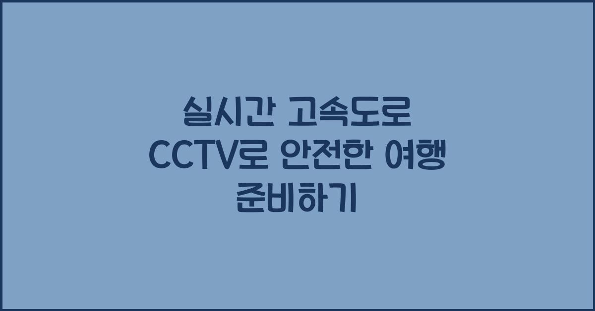 실시간 고속도로 cctv