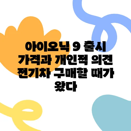 아이오닉 9 출시 가격과 개인적 의견 전기차 구매할 때가 왔다