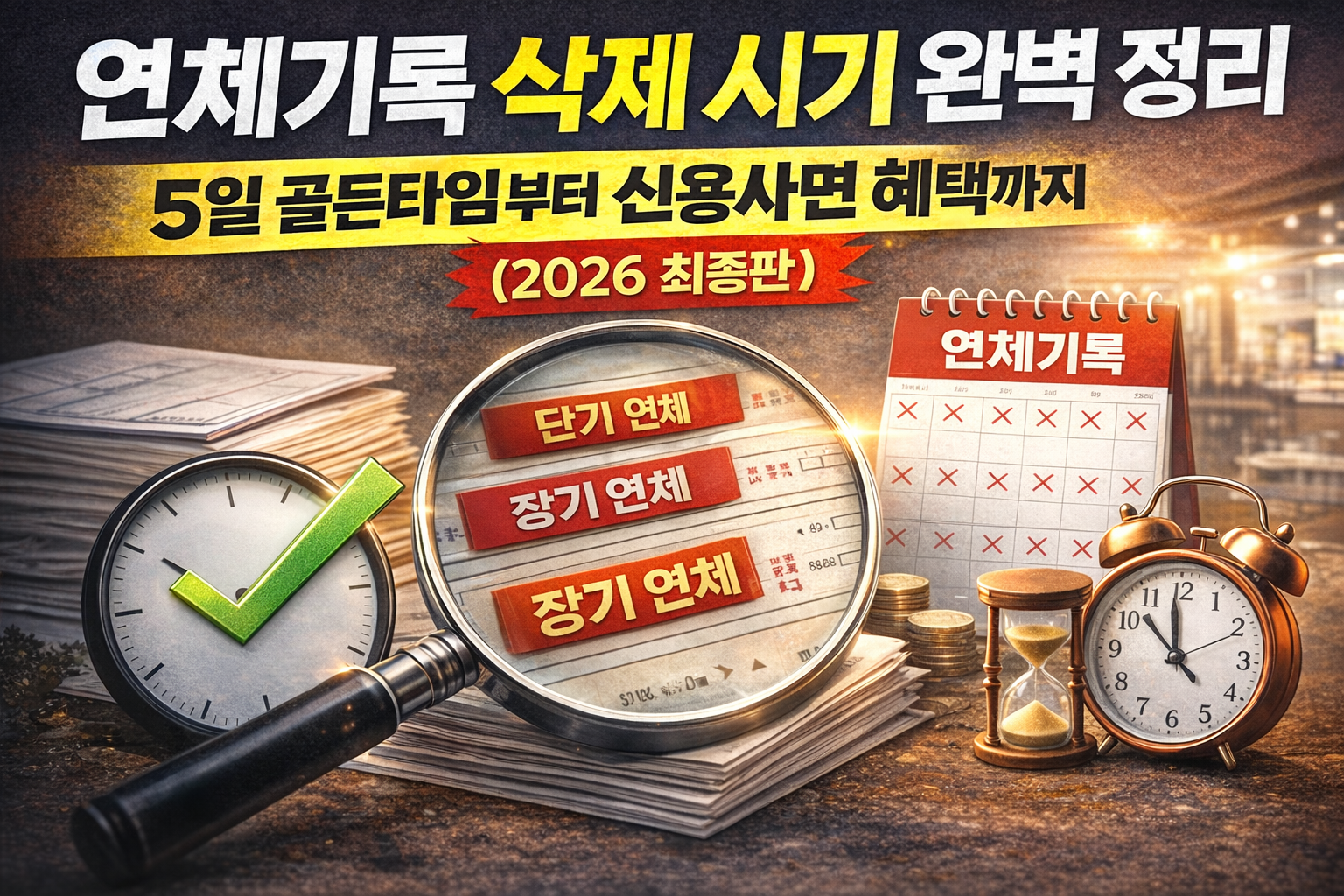 연체기록 삭제 시기와 단기&middot;장기 연체 기준, 2026년 신용사면 혜택을 안내하는 썸네일 이미지