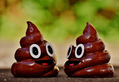 화장실에서 똥(대변)을 참는 꿈해몽 상징 이미지