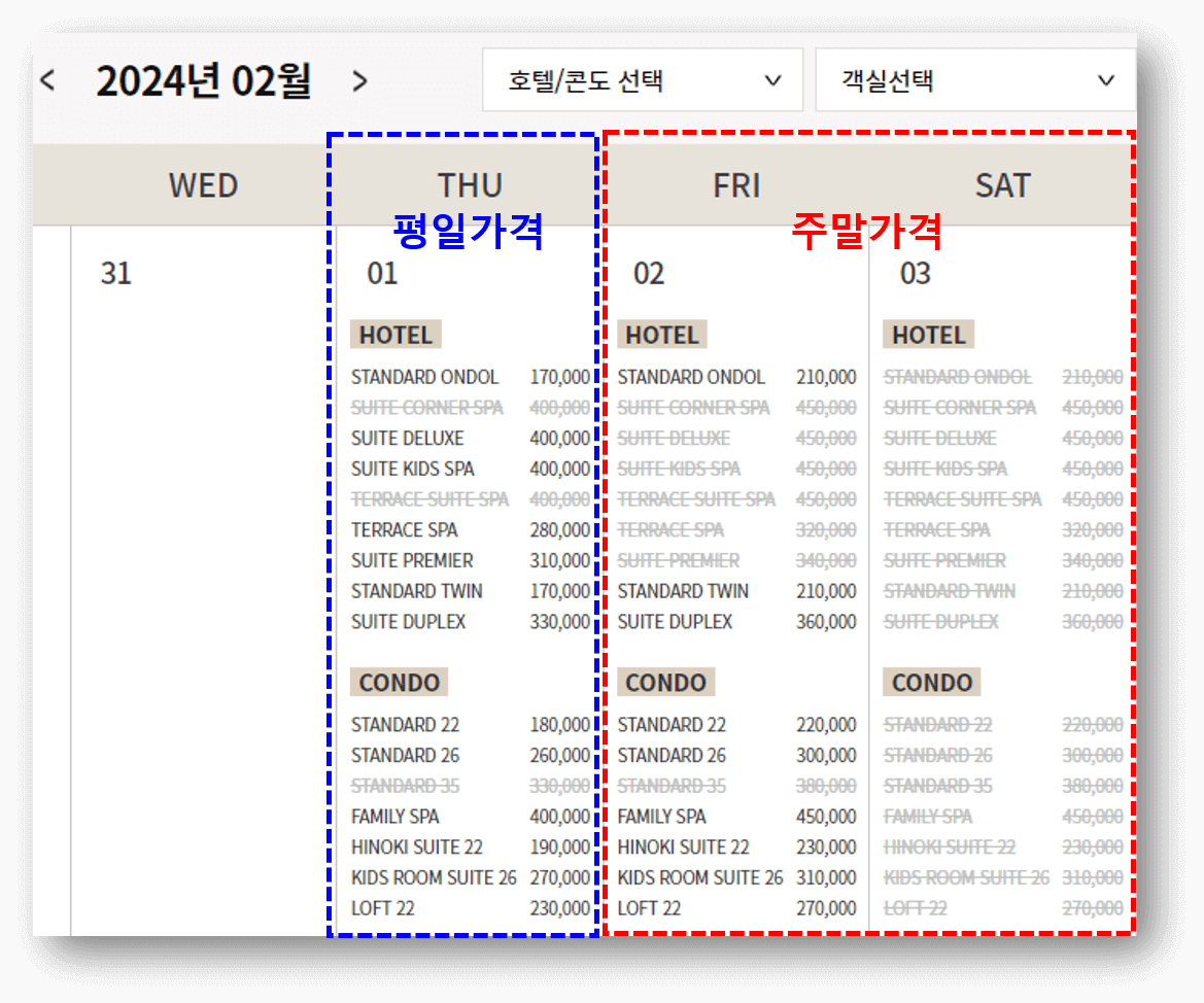 덕구온천리조트-객실예약