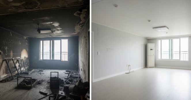 화재 청소 후 기본 인테리어