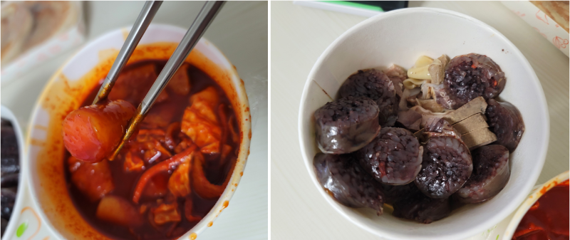 이가네 떡볶이 쌀떡볶이, 순대와 내장