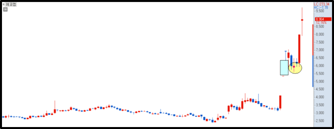 에코캡 일봉 차트