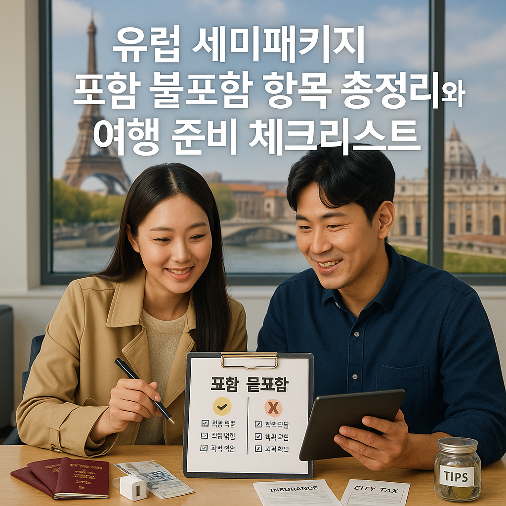 유럽 세미패키지 포함 불포함 항목 총정리와 여행 준비 체크리스트