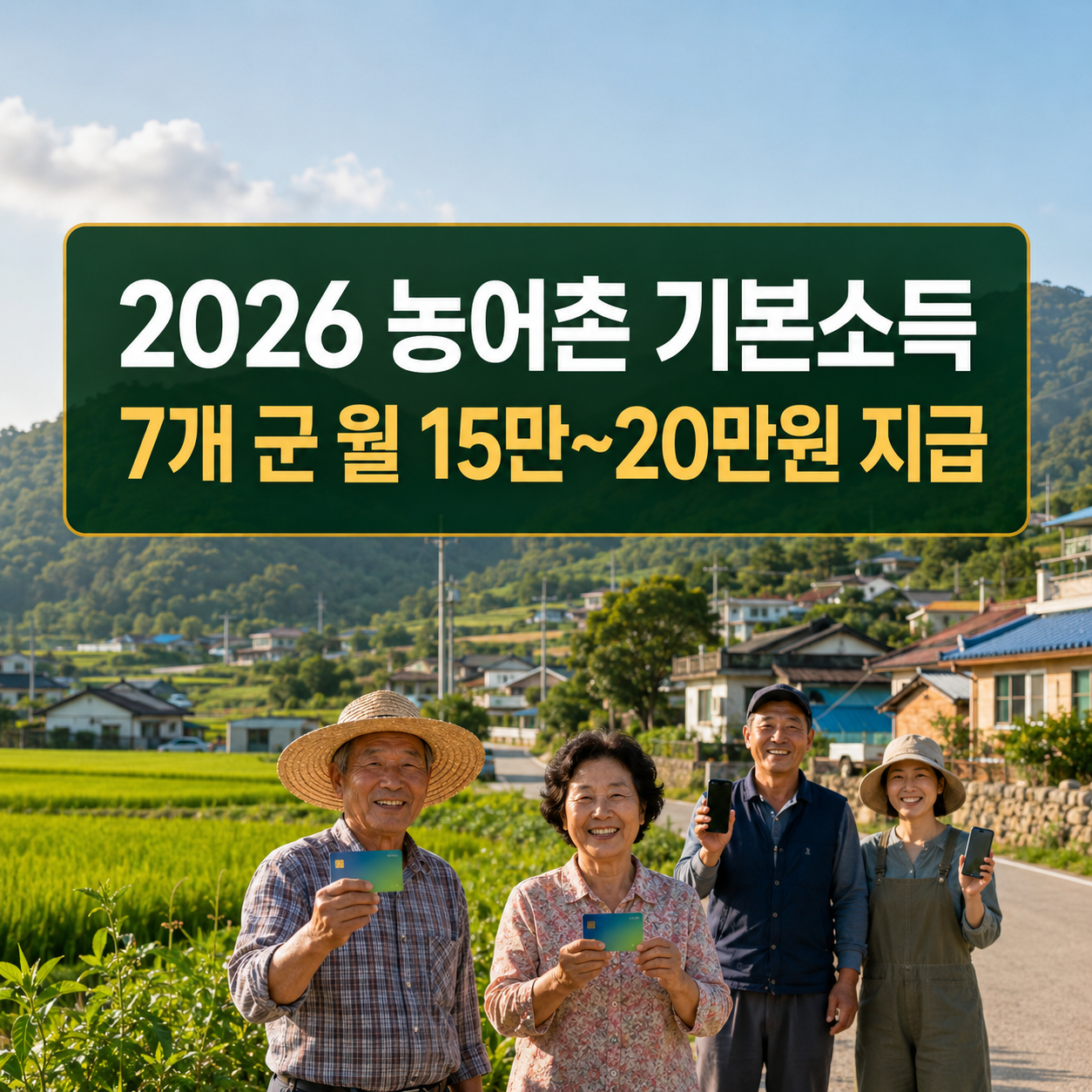 2026 농어촌 기본소득 신청 대상|7개 군 지급일·월 15만~20만원 사용처