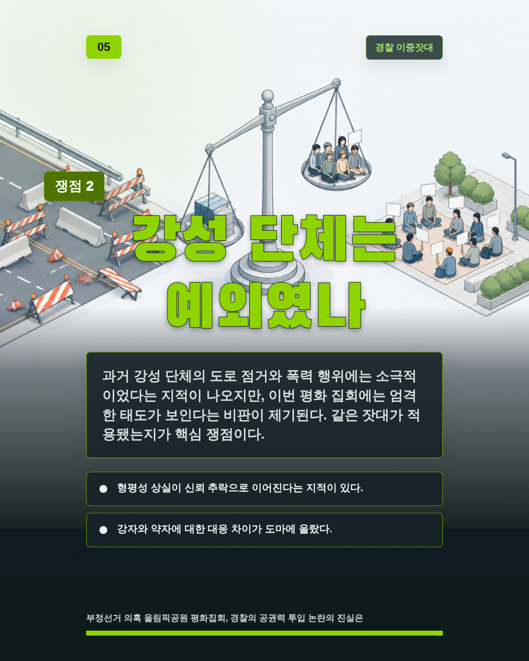 강성 단체는 예외였나