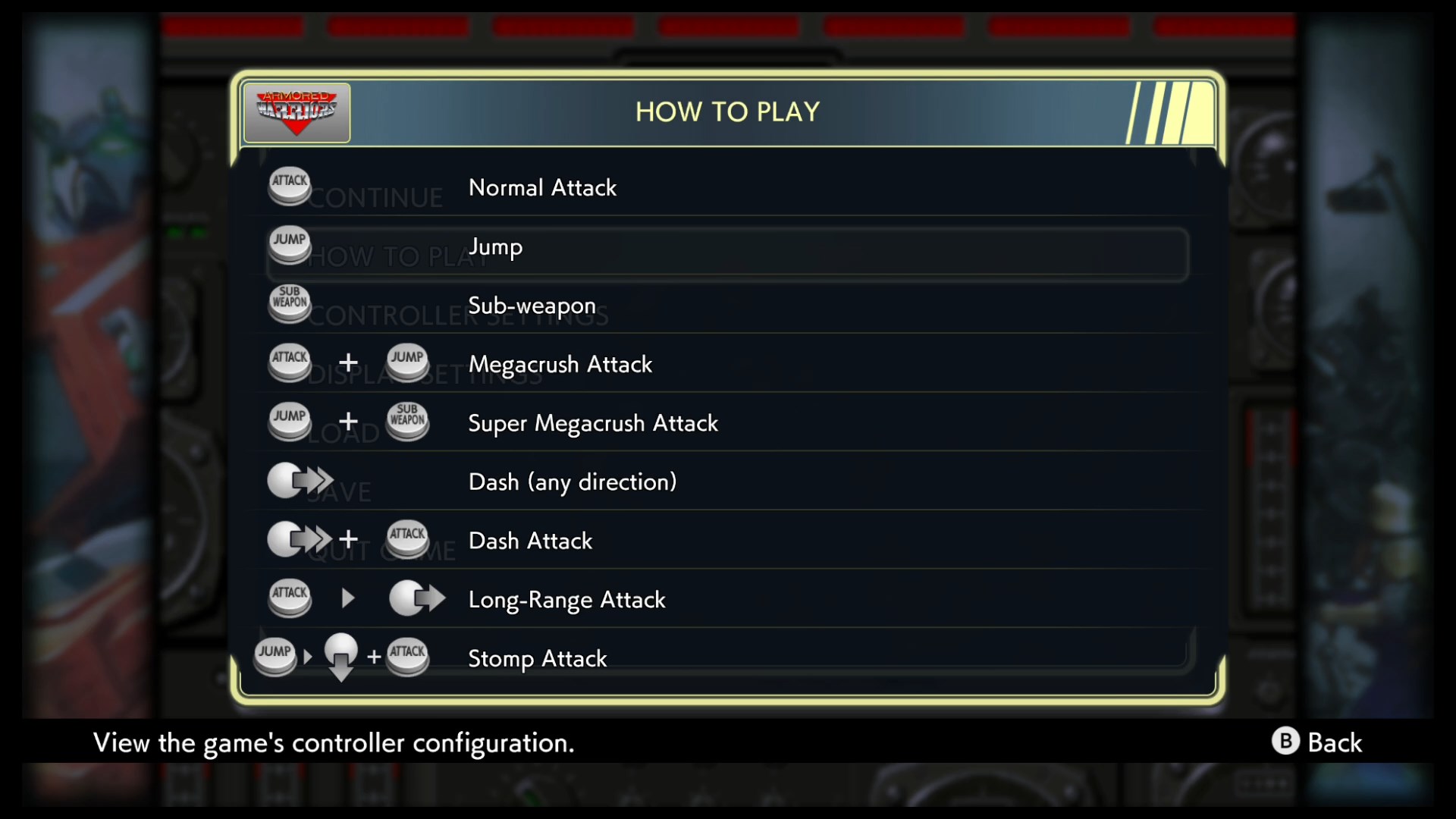 닌텐도 스위치 아머드 워리어 - 조작키