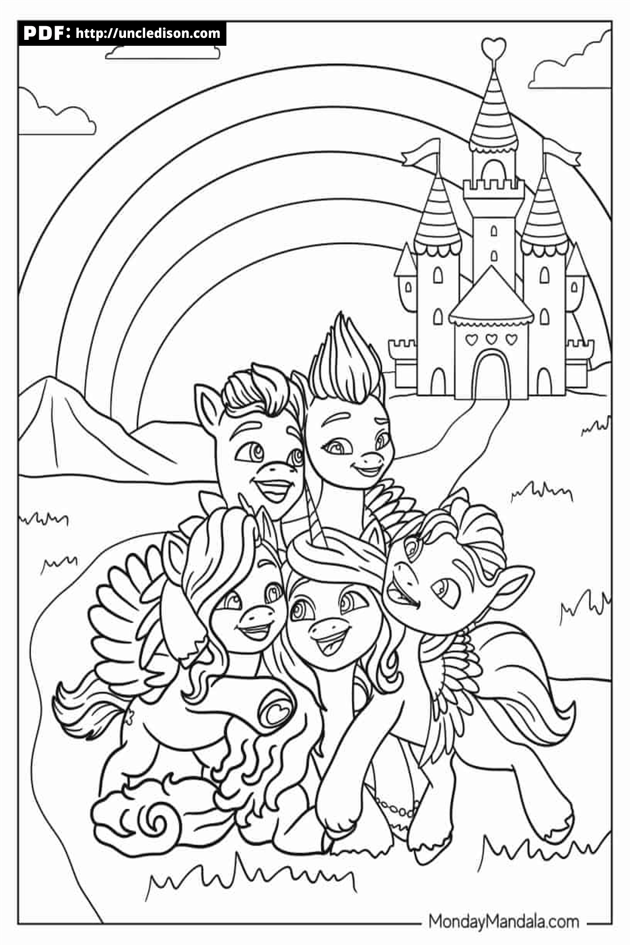 마이리틀포니 색칠공부 무료도안 My little pony coloring page
